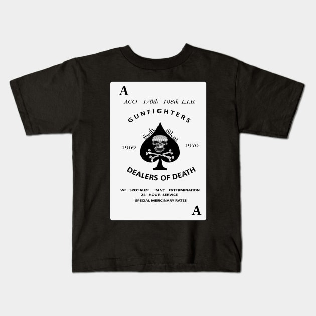 ACO 1-6th 198th L.I.B -Gunfighters -Death Card Kids T-Shirt by twix123844